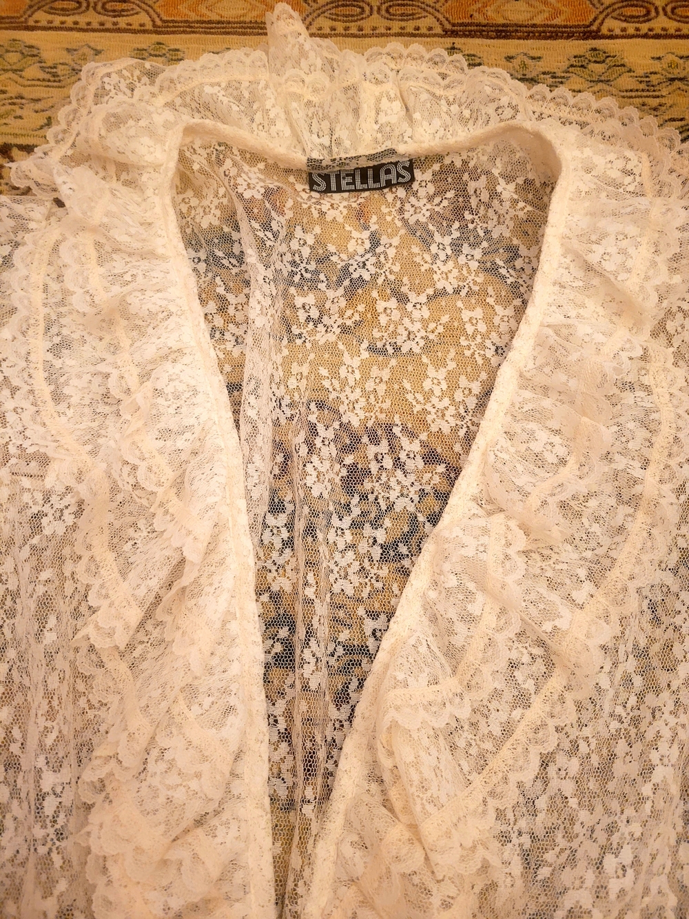 Sheer Lace Ruffle Jacket - Cream - Picture 5 of 6
